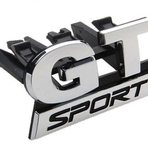 VW GT Sport Badge Chrome Front Car Grill Golf Polo Passat