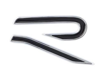 VW Black and Chrome R Line Rear Badge Emblem Large Boot New UK Stock