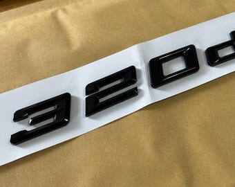 BMW Badge Emblem 320d Black Gloss Rear Boot  UK Stock