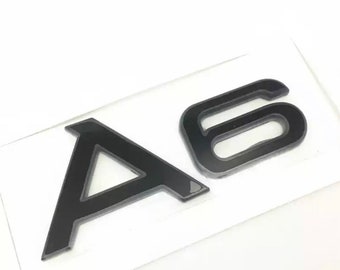 Audi A6 Black gloss rear boot badge Uk Stock