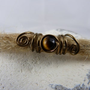 Dread jewelry "Tiger Eye", dread bead, dread bead, dreadlock jewelry