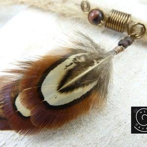 Dread Jewelry &quot;Feather&quot; bronze Dreadlock Jewelry Dread Bead