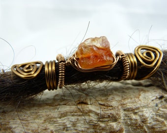 Raw Stone Dreadlocks Bead, Dread Jewelry Carnelian Raw Stone, Gift for Dreaddies, Large Dreadlock Bead, Gift Dreads for Him