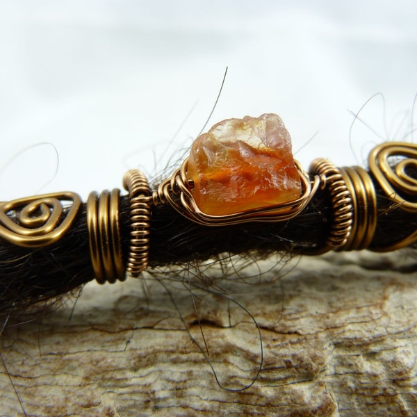 Raw Stone Dreadlocks Bead, Dread Jewelry Carnelian Raw Stone, Gift for Dreaddies, Large Dreadlock Bead, Gift Dreads for Him