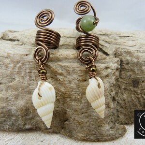 Sea Dread Jewelry With Snail Shells and Ocean Jasper, Set of Dreadlocks ...