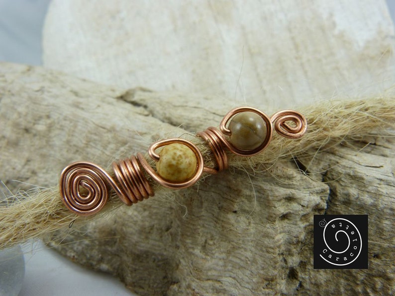 Dreadlocks beads,Dreadperle Fossversteinertes Holz,Dreadschmuck,Rastabeads,braids Bild 3