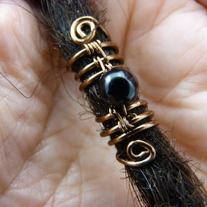 Dread jewelry for men, black onyx dread bead