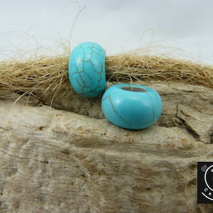 turquoise dread jewelry, 2 dread beads set, deadlocks accessories