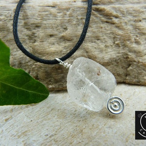 Raw rock crystal pendant, small necklace, choker rock crystal, small gift, necklace rock crystal sterling silver image 5