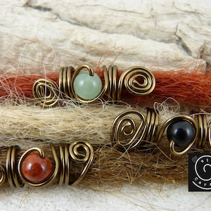Dreadlocks jewelry, dread beads, rasta beads set of 3. Dread jewelry with gemstones