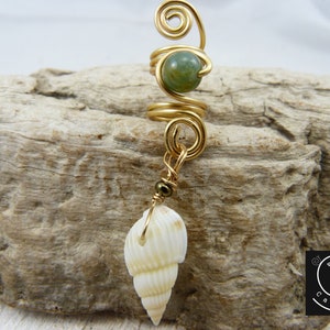 Sea Dread Jewelry With Snail Shells and Ocean Jasper, Set of Dreadlocks ...