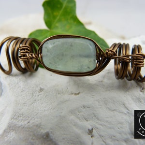 Dreadlocks pearl, dread jewelry large with fluorite, gift dreads, gemstone dread pearl, dreadlock pearl