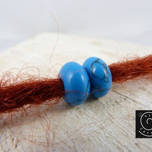 Dread jewelry, dread beads, rasta beads, dreadlocks jewelry set of 2 magnesite turquoise