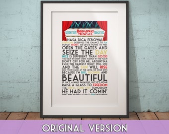 Lessons that Broadway Musicals Taught Me Print-- FRAMED Wall Art / Musical Theater Gift / Broadway Lyrics / Musicals Poster