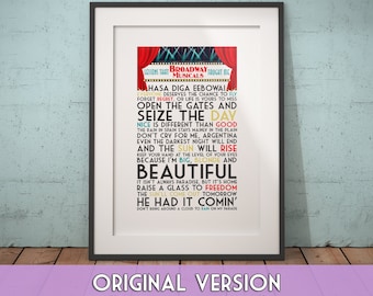 Lessons that Broadway Musicals Taught Me Print-- FRAMED Wall Art / Musical Theater Gift / Broadway Lyrics / Musicals Poster