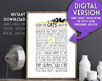Lessons that CATS Taught Me (Original) -- DIGITALE Wandkunst / Musical Theater Geschenk / Broadway Lyrics / Musicals Art Print / Memory Quote