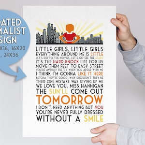 Annie Musical Quote Print -- Theater Poster With Quotes Wall Art / Broadway Gifts / Theater Kid / Tomorrow / Broadway Lyrics (No Title Ver.)