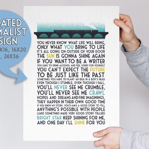 Bright Star Musical Theater Quote Print -- Poster With Quotes Wall Art / Theater Kid Gifts / Inspirational / Broadway Lyrics (No Title Ver.)