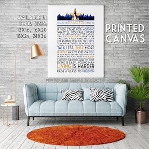 Lessons I Learned From Hamilton (Original) -- Canvas Quotes Print / Unframed Wall Art / Broadway Lyrics / Musical Theater Gift / Quote