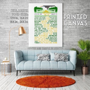 Lessons that the Wizard of Oz Taught Me -- CANVAS Wall Art Print / Dorothy Quotes / Yellow Brick Road / Somewhere Over the Rainbow Lyrics