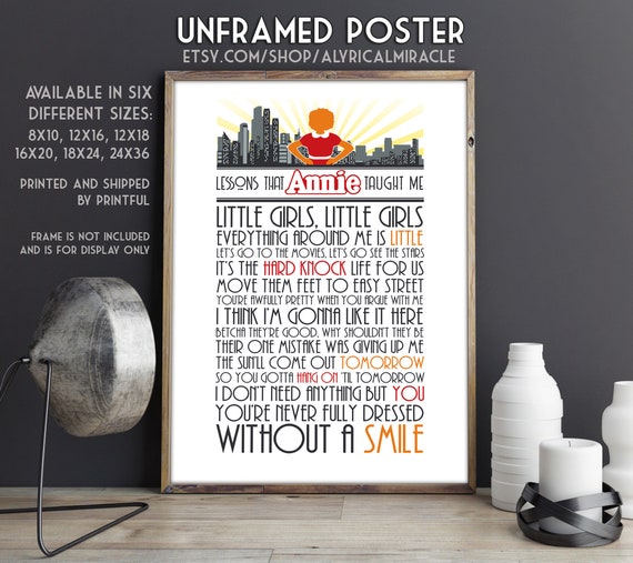 Lessons That Annie Taught Me Unframed Typography Print Etsy