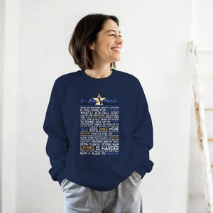 Sweat-shirt Hamilton Crewneck -- pull théâtre musical avec citations, cadeau pour enfant théâtre ringard, vêtements pour amateurs de cinéma, paroles de chanson de Broadway