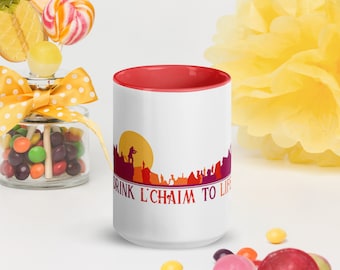 Mok muzikaal citaat van L'chaim -- 11 oz of 15 oz koffiekop / Fiddler on the Roof / Theatercadeaus voor kinderen / Broadway Songteksten