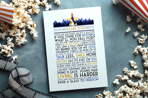 Hamilton Musical Theater Print -- Poster with Quotes, King George Wall Art, Theater Kid Gifts, Broadway Lyrics Home Decor (Original Ver)