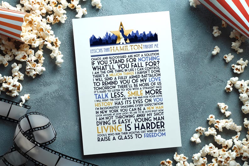 Hamilton Musical Quotes Wall Art | My Shot, Broadway Song Lyrics Print, Theater Kid Gifts, King George Funny Home Decor (Original Ver.) image 1