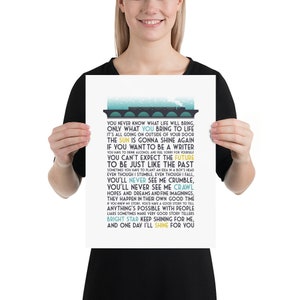 Bright Star Musical Theater Quote Print Wall Art With Quotes, Theater Kid Gifts, Home Decor Broadway Lyrics Poster (No Title Ver.) image 3