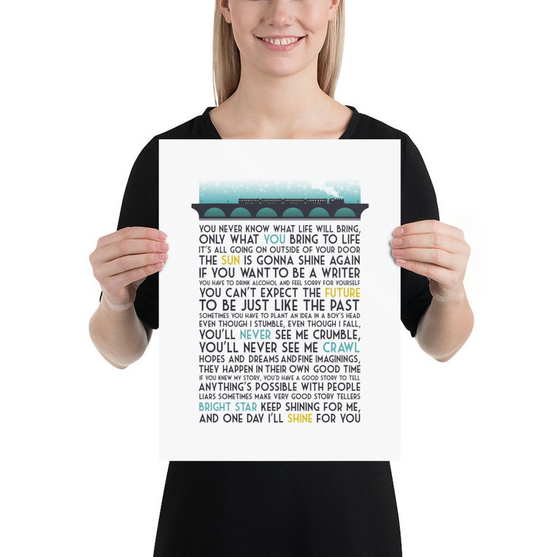Bright Star Musical Theater Quote Print Wall Art With Quotes, Theater Kid Gifts, Home Decor Broadway Lyrics Poster (No Title Ver.) image 3