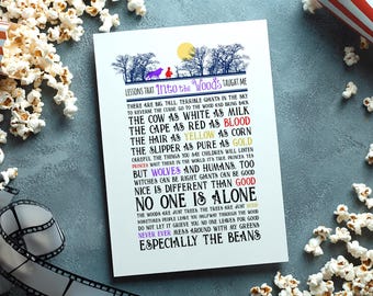 Into The Woods Musical Quotes | Broadway Song Lyrics Wall Art, Drama Theater Kid Gifts, Home Decor Print, Unique Wall Art (Original Ver)