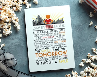 Annie Musical Quote Wall Art | Broadway Song Lyrics, Theater Kid Gifts, Hard Knock Life, Bedroom Home Decor, Drama Poster (Original Ver.)