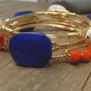 University of Florida gator GameDay set of 3 bangle bracelets, Florida bracelets, University of Florida jewelry, UF gator  bracelets