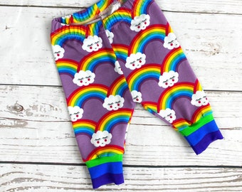 Purple Rainbow Baby Leggings, Rainbow Toddler Leggings, New Baby Gift, Unisex Leggings, Rainbow Baby Pants, Baby Shower Gift