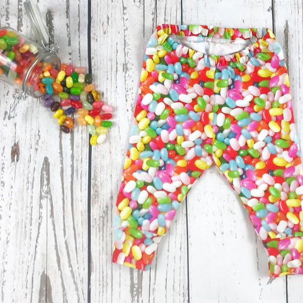 Jelly Bean Baby Leggings - Rainbow Toddler Leggings - New Baby Gift - Unisex Leggings