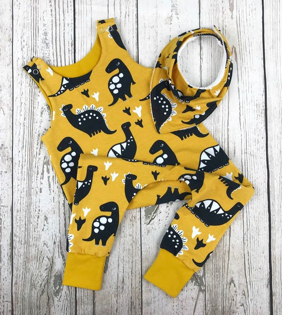 mustard dungarees baby