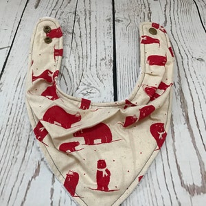 Polar Bear Christmas Bandana Bib - Dribble Bib - Bibdana - Polar Bear Print Bib