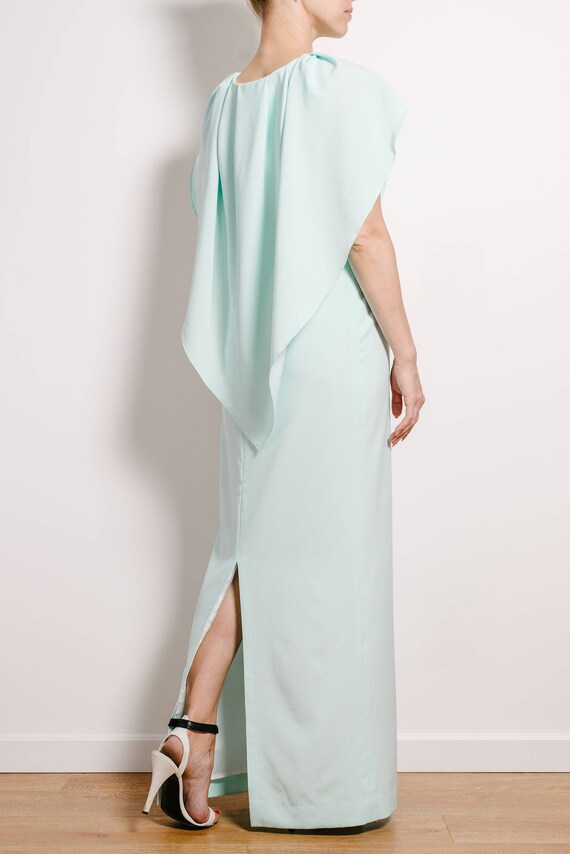 light blue cape dress