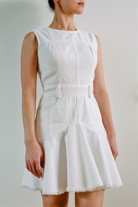 white denim mini dress