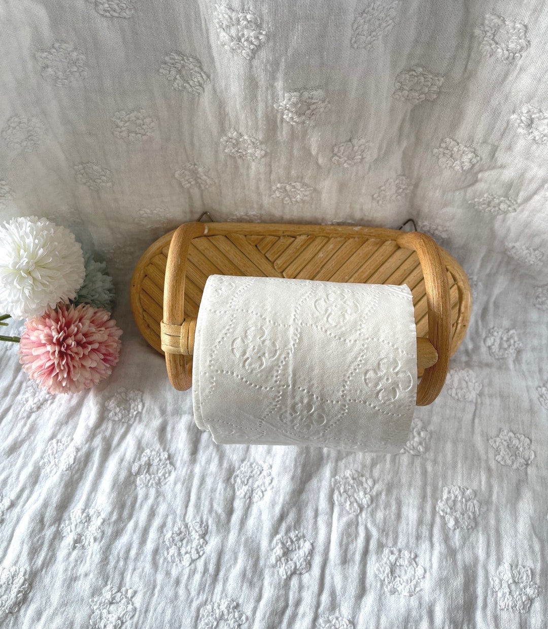 Rattan Toilet Roll Holder Wall Hanging Hanger Toilet Paper Etsy