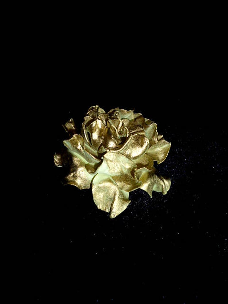 Gold flower Rose Hair Clip Wedding Rose Hair Clip Bridal Flower Hair Bridesmaid Clip Rose Floral Headpiece barette Golden hairpiece gift image 2