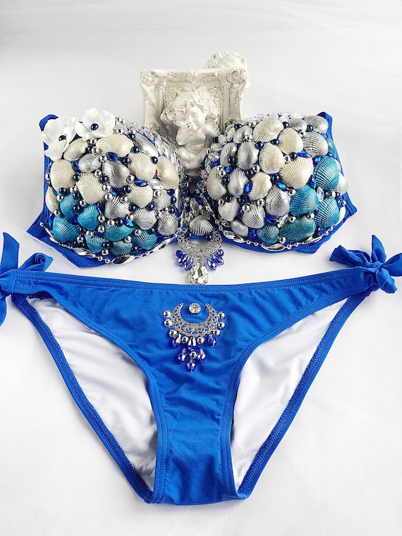 Mermaid Purple Shell Bra Bikini Top Ladies Book Week Day Fancy Dress for  sale online 