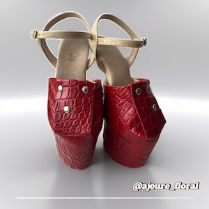 Pole Boots Red Leather Protector, Pole Shoes Protector, Platform ankle boots, Pole Dancing Boots, Pleaser Shoes Sox Cover Platform Socks