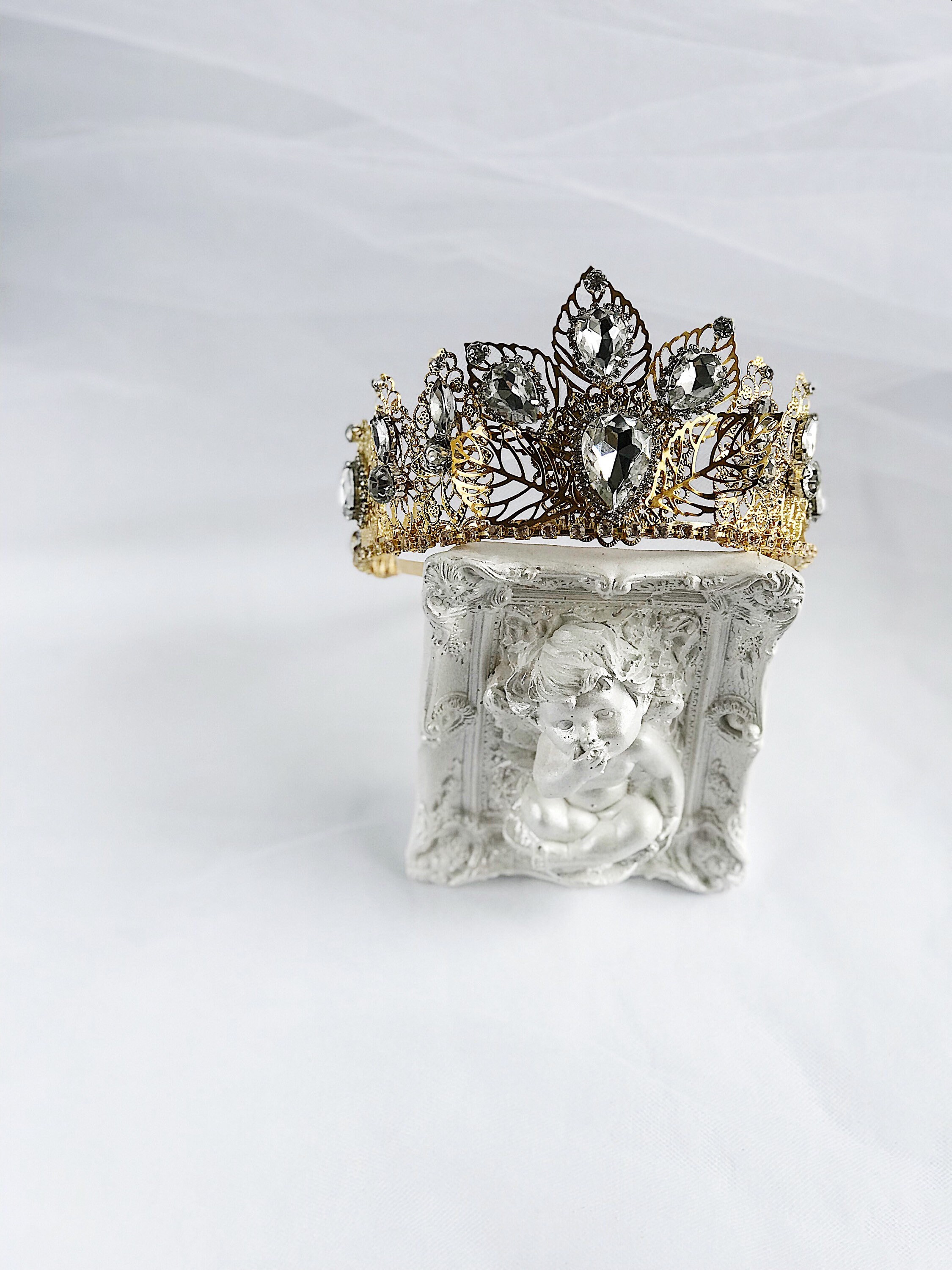 Tiara - Crystal and Gold Crown-Style