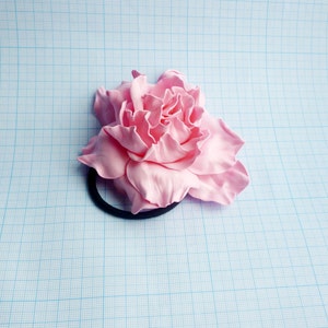 Rose quartz Scrunchy Flower cherry blossom pink Flower barrette Hair Ties Flower Pin Prom Wedding Mom Event Flowers Big rose handmade brooch image 4