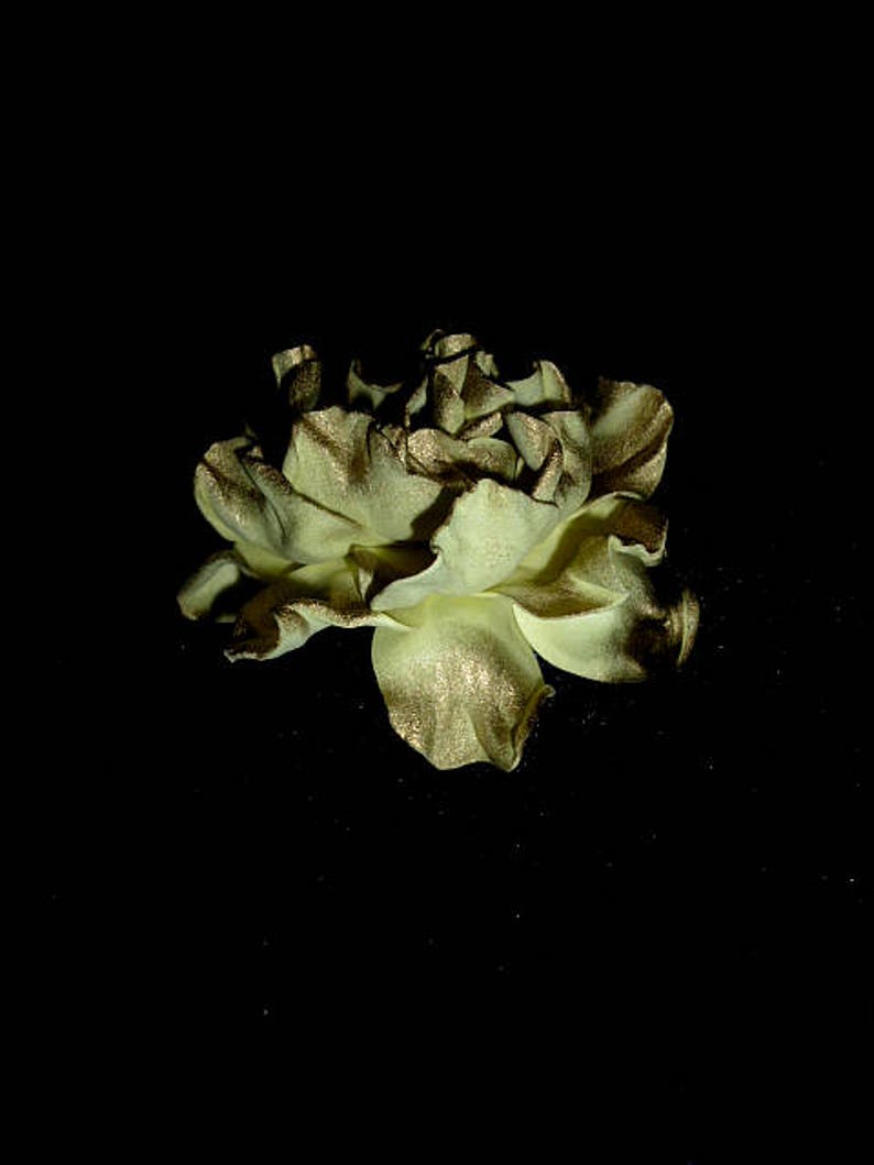 Gold flower Rose Hair Clip Wedding Rose Hair Clip Bridal Flower Hair Bridesmaid Clip Rose Floral Headpiece barette Golden hairpiece gift image 3