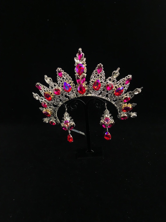 New Happy Birthday Tiara Crown Headband Girl/'s Fuchsia Headwear Birthday Party