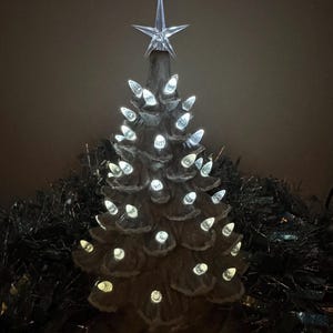 Ceramic Christmas Tree Small Gray Marbled Base