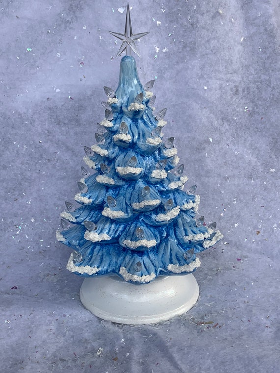Ceramic Christmas Tree Small Blue Etsy Australia